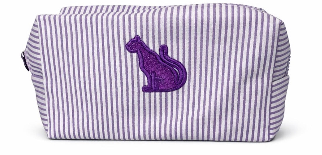 Panther Seersucker Cosmetic Bag