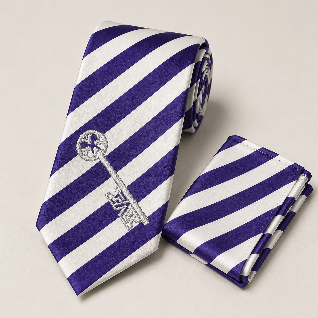 SLB Key Tie & Pocket Square Set