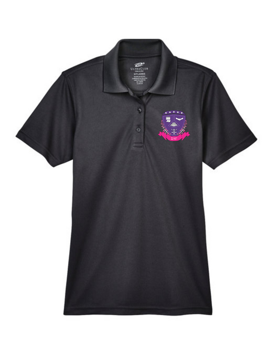 Black SLG Crest Polo