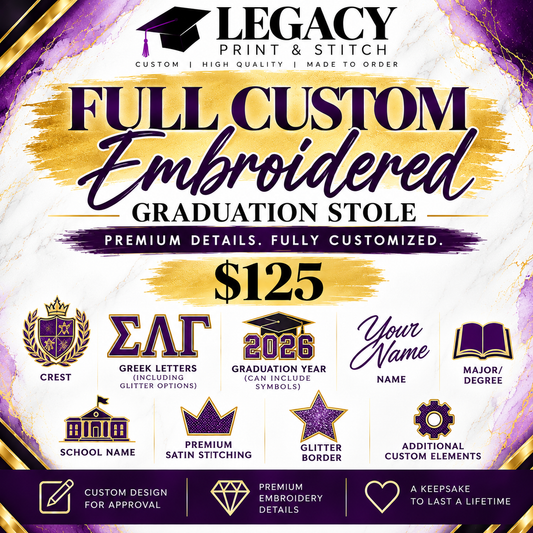 Full Custom Embroidered Stole
